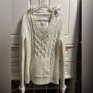 Justice girls hooded cable knit sweater. Size 10